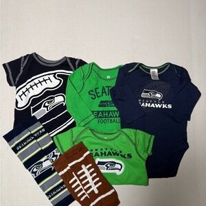 Seattle Seahawks Kids Onesie Set - Green and Navy